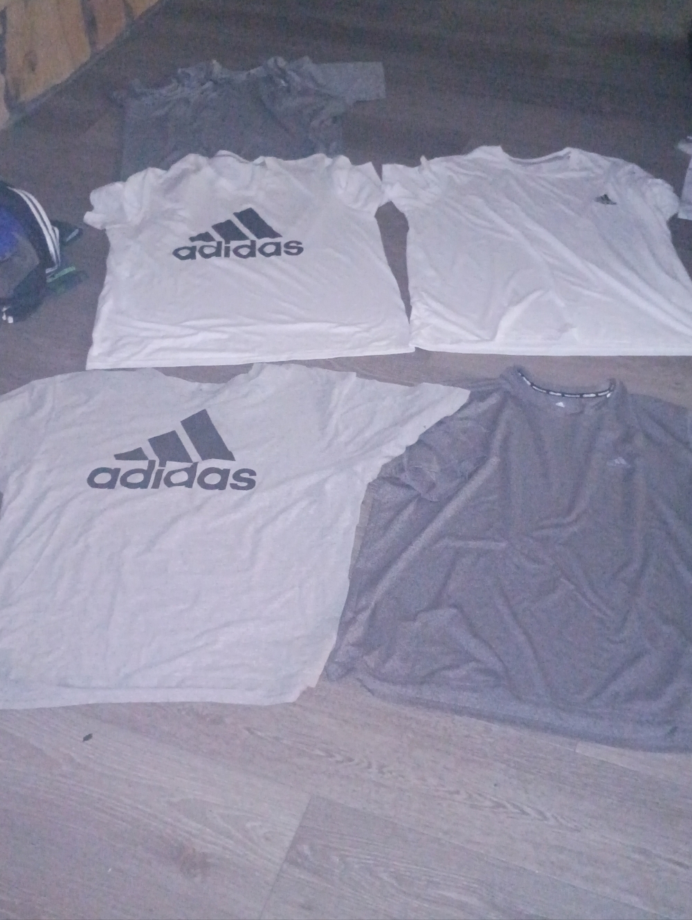 adidas White and Gray Logo Tee Lot